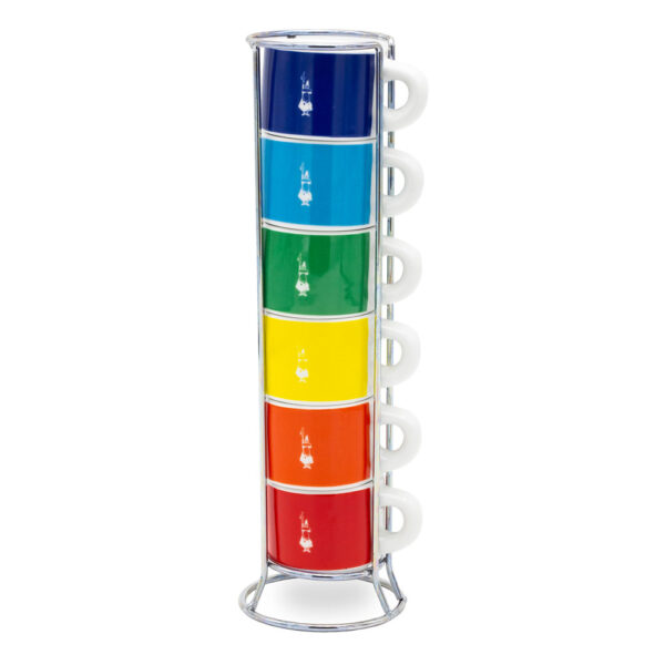 Bialetti Multicolor Набор чашек c подставкой для эспрессо, 6 шт.
