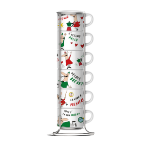 Bialetti "Италия" Набор чашек c подставкой для эспрессо, 6 шт.