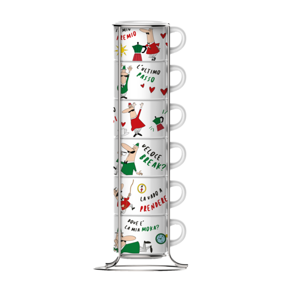 Bialetti "Италия" Набор чашек c подставкой для эспрессо, 6 шт.